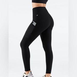 Black Fabletics Powerhold leggings with mesh pockets